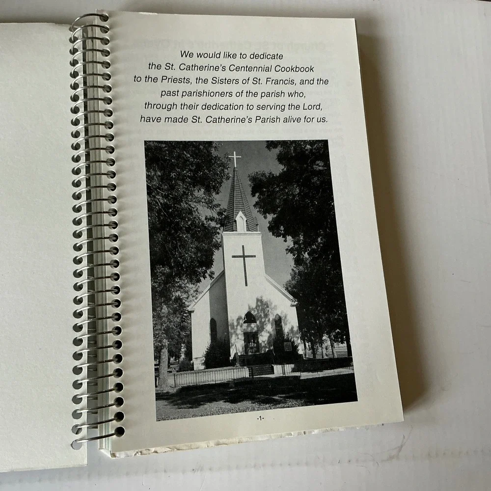 St. Catherine's Vintage Centennial Cookbook Oyens Iowa Spiral Bound 2000
